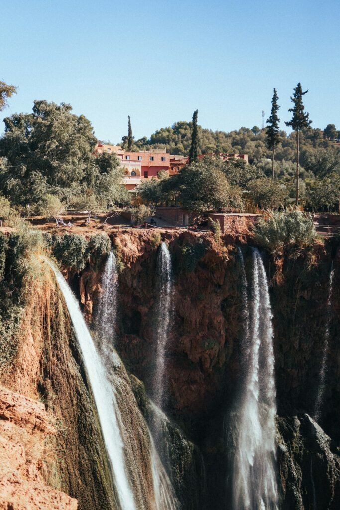 The Ouzoud waterfalls in the Middle Atlas, Morocco